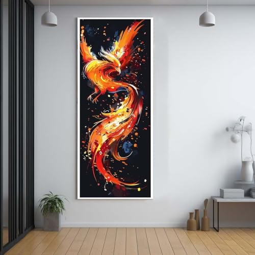 Diamond Painting Phoenix tier 100x200cm，5D Daiments Painting Erwachsene mit Diamond Painting Zubehör，Groß Diamont Painting bilder Set Full Square Drill Geschenk für mädchen Home Wall Décor F31 von FCNUEBVGL