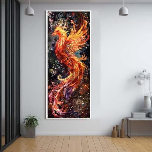 Diamond Painting Phoenix tier 100x300cm，5D Daiments Painting Erwachsene mit Diamond Painting Zubehör，Groß Diamont Painting bilder Set Full Round Drill Geschenk für mädchen Home Wall Décor B22 von FCNUEBVGL