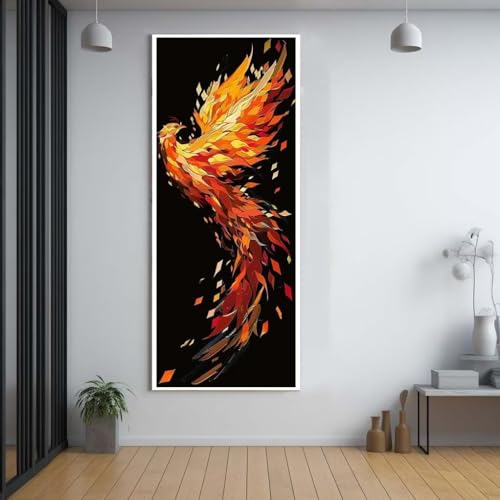 Diamond Painting Phoenix tier 100x300cm，5D Daiments Painting Erwachsene mit Diamond Painting Zubehör，Groß Diamont Painting bilder Set Full Square Drill Geschenk für mädchen Home Wall Décor F30 von FCNUEBVGL