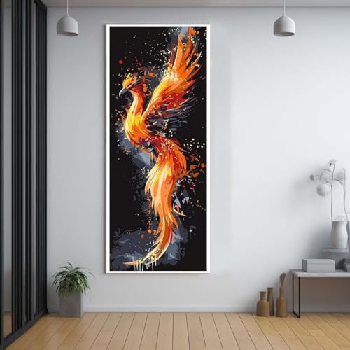 Diamond Painting Phoenix tier 100x300cm，5D Daiments Painting Erwachsene mit Diamond Painting Zubehör，Groß Diamont Painting bilder Set Full Square Drill Geschenk für mädchen Home Wall Décor F32 von FCNUEBVGL