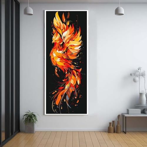 Diamond Painting Phoenix tier 50x120cm，5D Daiments Painting Erwachsene mit Diamond Painting Zubehör，Groß Diamont Painting bilder Set Full Square Drill Geschenk für mädchen Home Wall Décor F29 von FCNUEBVGL