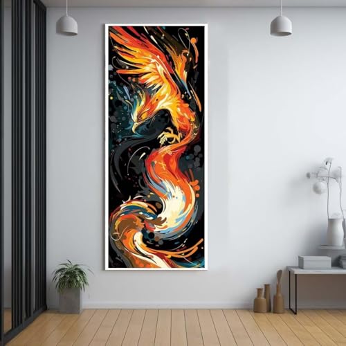 Diamond Painting Phoenix tier diamond painting erwachsene groß xxl 100x300cm，5D diamond painting set mit Zubehör Full Round Set，DIY Cross Stickerei Deko Wohnzimmer Schlafzimmer Büro Eingang Wand D69 von FCNUEBVGL