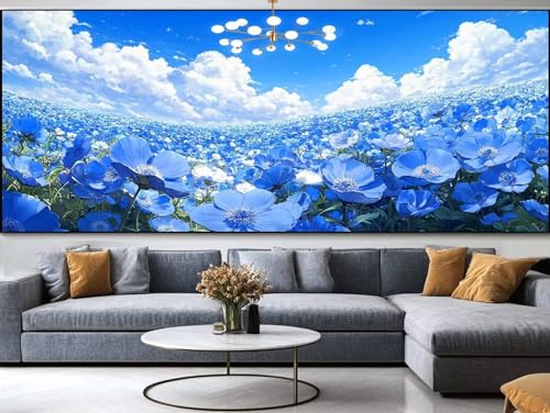 Diamond Painting Retro Stil Diamond Painting Erwachsene Groß xxl 150x60cm，Blumen Diamond Painting Kinder Mit Full Square Zubehör Set，DIY Cross Stickerei Deko Wohnzimmer Schlafzimmer Eingang Wand C39 von FCNUEBVGL