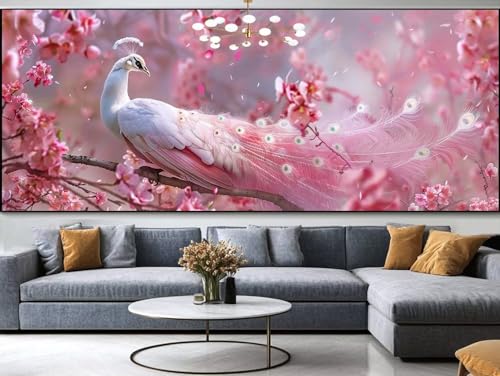 Diamond Painting Rosa Diamond Painting Erwachsene Groß xxl 150x60cm，Baum Diamond Painting Kinder Mit Full Square Zubehör Set，DIY Cross Stickerei Deko Wohnzimmer Schlafzimmer BüRo Eingang Wand C5 von FCNUEBVGL