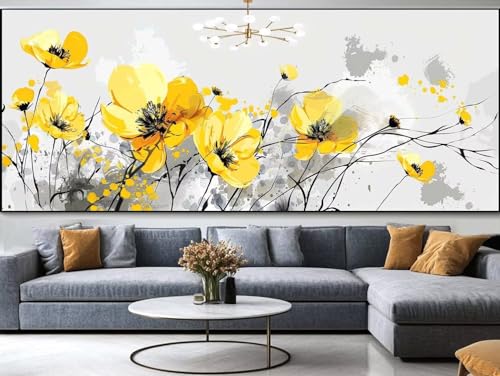 Diamond Painting Rosa Diamond Painting Erwachsene Groß xxl 150x60cm，Mohn Diamond Painting Kinder Mit Full Square Zubehör Set，DIY Cross Stickerei Deko Wohnzimmer Schlafzimmer BüRo Eingang Wand C9 von FCNUEBVGL