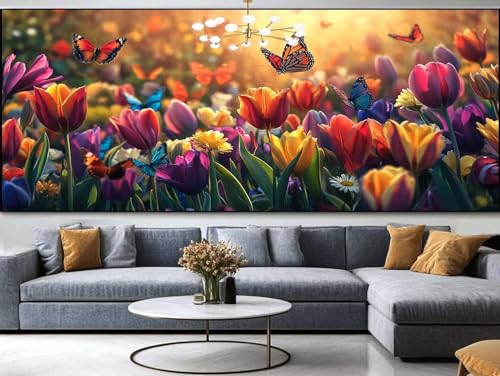 Diamond Painting Rosa Diamond Painting Erwachsene Groß xxl 200x100cm，Pfauen Diamond Painting Kinder Mit Full Square Zubehör Set，DIY Cross Stickerei Deko Wohnzimmer Schlafzimmer BüRo Eingang Wand B99 von FCNUEBVGL