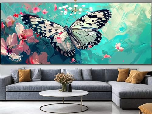 Diamond Painting Rosa Diamond Painting Erwachsene Groß xxl 250x90cm，Lotusblume Diamond Painting Kinder Mit Full Square Zubehör Set，DIY Cross Stickerei Deko Wohnzimmer Schlafzimmer BüRo Eingang Wand C1 von FCNUEBVGL