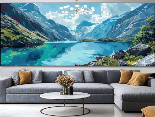 Diamond Painting Schloss Diamond Painting Erwachsene Groß xxl 150x60cm，Nachtblick Diamond Painting Kinder Mit Full Square Zubehör Set，DIY Cross Stickerei Deko Wohnzimmer Schlafzimmer Eingang Wand B32 von FCNUEBVGL