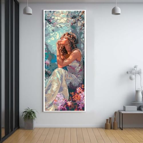 Diamond Painting Schönheit schön diamond painting erwachsene groß xxl 80x160cm，5D diamond painting set mit Zubehör Full Round Set，DIY Cross Stickerei Deko Wohnzimmer Schlafzimmer Eingang Wand C19 von FCNUEBVGL