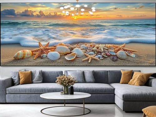 Diamond Painting See Diamond Painting Erwachsene Groß xxl 120x50cm，Schiff Diamond Painting Kinder Mit Full Square Zubehör Set，DIY Cross Stickerei Deko Wohnzimmer Schlafzimmer BüRo Eingang Wand C76 von FCNUEBVGL