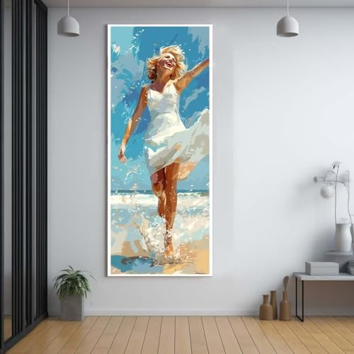 Diamond Painting Sexy schöne Frau 90x250cm，5D Daiments Painting Erwachsene mit Diamond Painting Zubehör，Groß Diamont Painting bilder Set Full Round Drill Geschenk für mädchen Home Wall Décor D36 von FCNUEBVGL