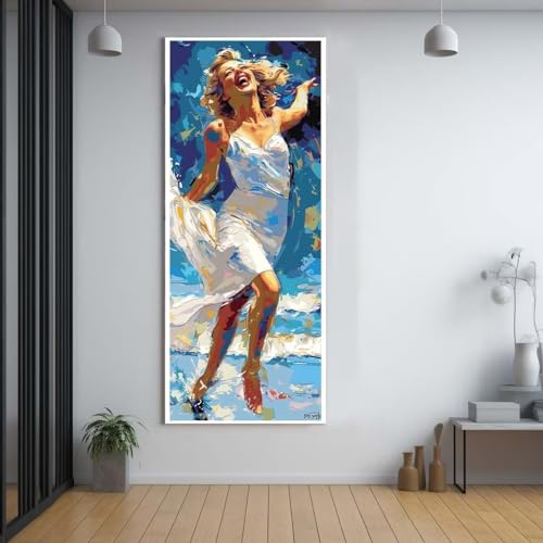 Diamond Painting Sexy schöne Frau diamond painting erwachsene groß xxl 60x150cm，5D diamond painting set mit Zubehör Full Round Set，DIY Cross Stickerei Deko Wohnzimmer Schlafzimmer Eingang Wand D39 von FCNUEBVGL