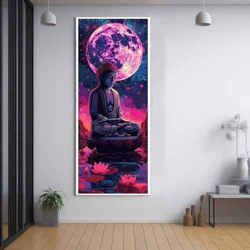 Diamond Painting Sonnenuntergang Buddha 100x300cm，5D Daiments Painting Erwachsene mit Diamond Painting Zubehör，Groß Diamont Painting bilder Set Full Round Drill Geschenk für mädchen Home Décor C95 von FCNUEBVGL