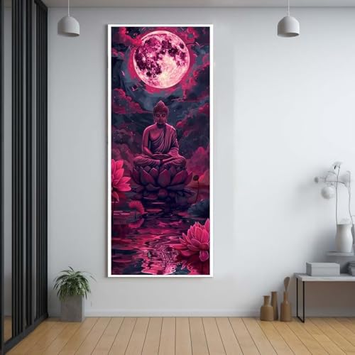 Diamond Painting Sonnenuntergang Buddha diamond painting erwachsene groß xxl 60x150cm，5D diamond painting set mit Zubehör Full Round Set，DIY Cross Stickerei Deko Wohnzimmer Schlafzimmer Eingang C96 von FCNUEBVGL