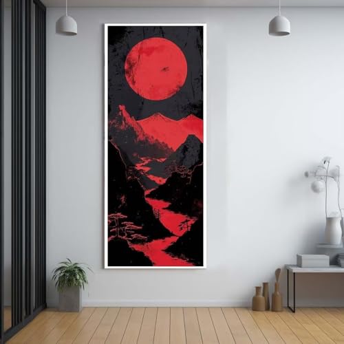 Diamond Painting Sonnenuntergang Fluss 100x300cm，5D Daiments Painting Erwachsene mit Diamond Painting Zubehör，Groß Diamont Painting bilder Set Full Round Drill Geschenk für mädchen Home Wall Décor D2 von FCNUEBVGL