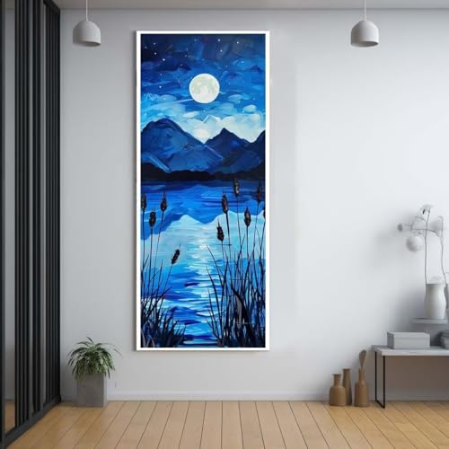 Diamond Painting Sonnenuntergang Fluss 60x150cm，5D Daiments Painting Erwachsene mit Diamond Painting Zubehör，Groß Diamont Painting bilder Set Full Round Drill Geschenk für mädchen Home Wall Décor D8 von FCNUEBVGL