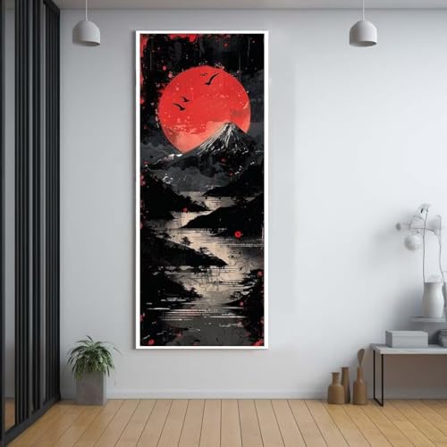 Diamond Painting Sonnenuntergang Fluss 80x220cm，5D Daiments Painting Erwachsene mit Diamond Painting Zubehör，Groß Diamont Painting bilder Set Full Round Drill Geschenk für mädchen Home Wall Décor C99 von FCNUEBVGL