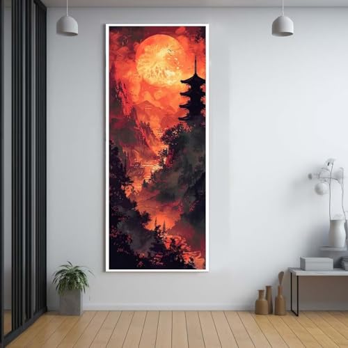 Diamond Painting Sonnenuntergang Landschaft 30x80cm，5D Daiments Painting Erwachsene mit Diamond Painting Zubehör，Groß Diamont Painting bilder Set Full Square Drill Geschenk für mädchen Home Décor E68 von FCNUEBVGL