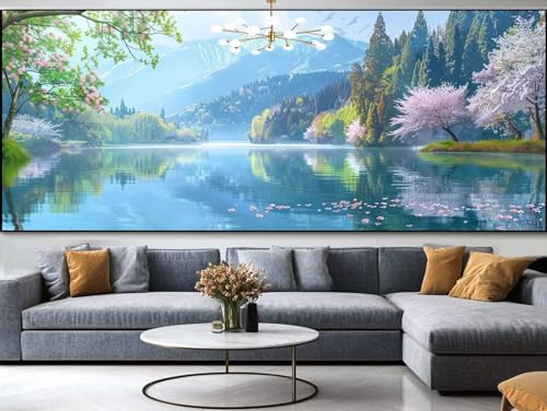 Diamond Painting Stadt Diamond Painting Erwachsene Groß xxl 120x50cm，Brücke Diamond Painting Kinder Mit Full Square Zubehör Set，DIY Cross Stickerei Deko Wohnzimmer Schlafzimmer BüRo Eingang Wand B33 von FCNUEBVGL