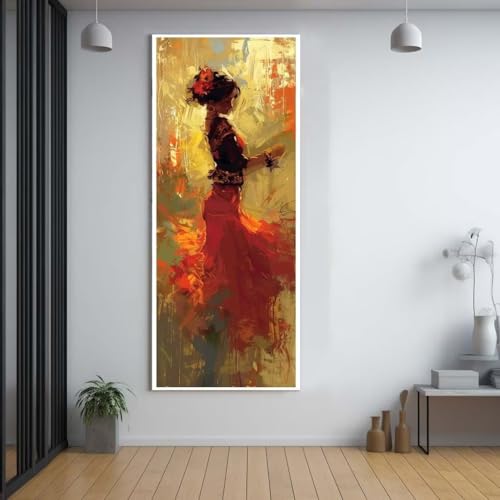 Diamond Painting Tänzerin schöne Frau 100x200cm，5D Daiments Painting Erwachsene mit Diamond Painting Zubehör，Groß Diamont Painting bilder Set Full Square Drill Geschenk für mädchen Home Wall Décor E90 von FCNUEBVGL