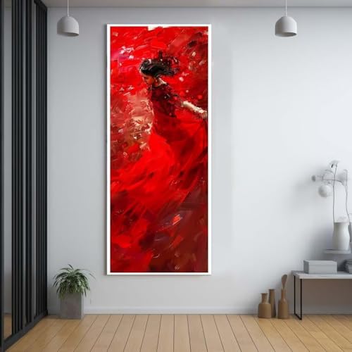 Diamond Painting Tänzerin schöne Frau 30x80cm，5D Daiments Painting Erwachsene mit Diamond Painting Zubehör，Groß Diamont Painting bilder Set Full Square Drill Geschenk für mädchen Home Wall Décor F45 von FCNUEBVGL