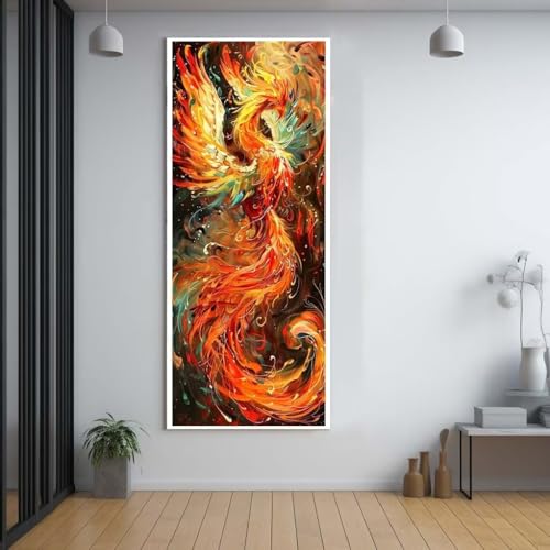 Diamond Painting Tiere Phoenix diamond painting erwachsene groß xxl 100x200cm，5D diamond painting set mit Zubehör Full Square Set，DIY Cross Stickerei Deko Wohnzimmer Schlafzimmer Büro Eingang Wand G31 von FCNUEBVGL