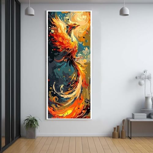 Diamond Painting Tiere Phoenix diamond painting erwachsene groß xxl 100x300cm，5D diamond painting set mit Zubehör Full Square Set，DIY Cross Stickerei Deko Wohnzimmer Schlafzimmer Büro Eingang Wand G32 von FCNUEBVGL