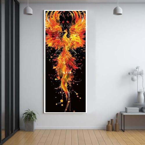 Diamond Painting Tiere Phoenix diamond painting erwachsene groß xxl 70x200cm，5D diamond painting set mit Zubehör Full Square Set，DIY Cross Stickerei Deko Wohnzimmer Schlafzimmer Büro Eingang Wand F59 von FCNUEBVGL