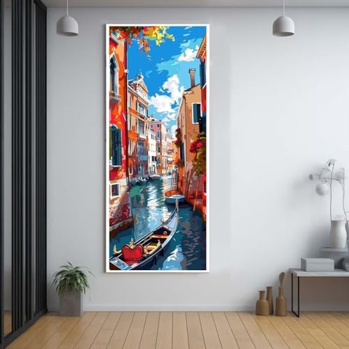 Diamond Painting Venedig landschaft 40x100cm，5D Daiments Painting Erwachsene mit Diamond Painting Zubehör，Groß Diamont Painting bilder Set Full Square Drill Geschenk für mädchen Home Wall Décor G59 von FCNUEBVGL