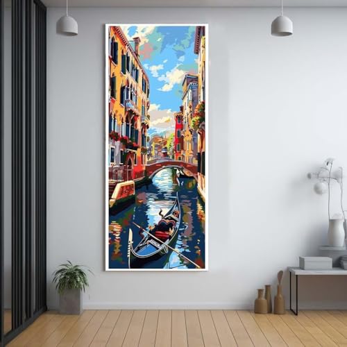 Diamond Painting Venedig landschaft diamond painting erwachsene groß xxl 80x160cm，5D diamond painting set mit Zubehör Full Round Set，DIY Cross Stickerei Deko Wohnzimmer Schlafzimmer Eingang Wand B84 von FCNUEBVGL