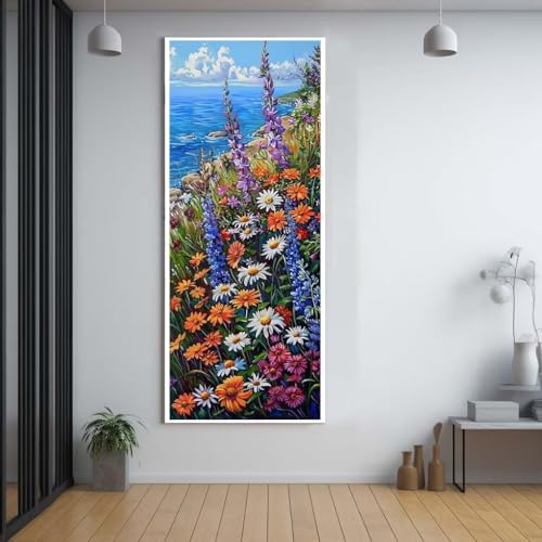 Diamond Painting Wildblumen Blumen 100x300cm，5D Daiments Painting Erwachsene mit Diamond Painting Zubehör，Groß Diamont Painting bilder Set Full Square Drill Geschenk für mädchen Home Wall Décor F28 von FCNUEBVGL