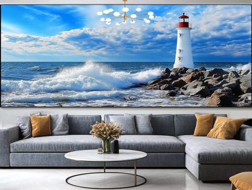 Diamond Painting im Winter Diamond Painting Erwachsene Groß xxl 120x50cm，Sonnenuntergang Diamond Painting Kinder Mit Full Square Zubehör Set，DIY Cross Stickerei Deko Wohnzimmer Schlafzimmer Wand B69 von FCNUEBVGL