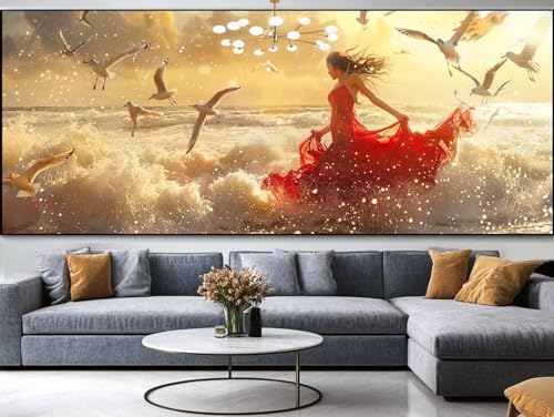 Diamond Painting im Winter Diamond Painting Erwachsene Groß xxl 120x50cm，Wald Diamond Painting Kinder Mit Full Square Zubehör Set，DIY Cross Stickerei Deko Wohnzimmer Schlafzimmer BüRo Eingang Wand B71 von FCNUEBVGL