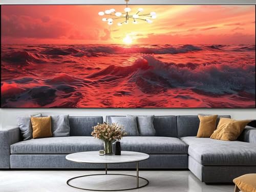 Diamond Painting im Winter Diamond Painting Erwachsene Groß xxl 160x80cm，See Diamond Painting Kinder Mit Full Square Zubehör Set，DIY Cross Stickerei Deko Wohnzimmer Schlafzimmer BüRo Eingang Wand B65 von FCNUEBVGL