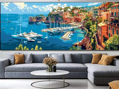 Diamond Painting im Winter Diamond Painting Erwachsene Groß xxl 300x100cm，See Diamond Painting Kinder Mit Full Square Zubehör Set，DIY Cross Stickerei Deko Wohnzimmer Schlafzimmer BüRo Eingang Wand B67 von FCNUEBVGL