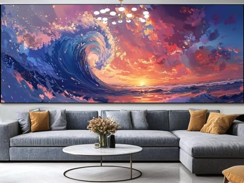 Diamond Painting rot Diamond Painting Erwachsene Groß xxl 120x50cm，Sternenhimmel Diamond Painting Kinder Mit Full Square Zubehör Set，DIY Cross Stickerei Deko Wohnzimmer Schlafzimmer Eingang Wand C74 von FCNUEBVGL