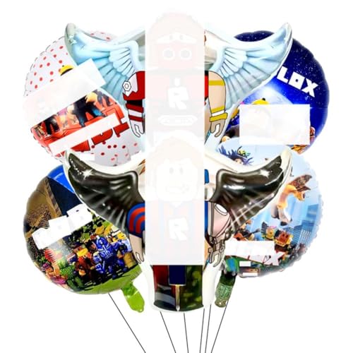 6pcs Ro-bllox Luftballon Set, Ro-bllox Party Folienballons, Robllox Luftballon Geburtstagsdeko, Kindergeburtstag Party Luftballon Set Party Deko Set von FCXVXCL