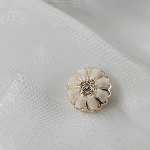 18/20/23/25 MM handgefertigte Ösenknöpfe aus Metall mit Blumenmuster zum Nähen, DIY-Beige, 18 mm, 6 Stück von FDDTDSE