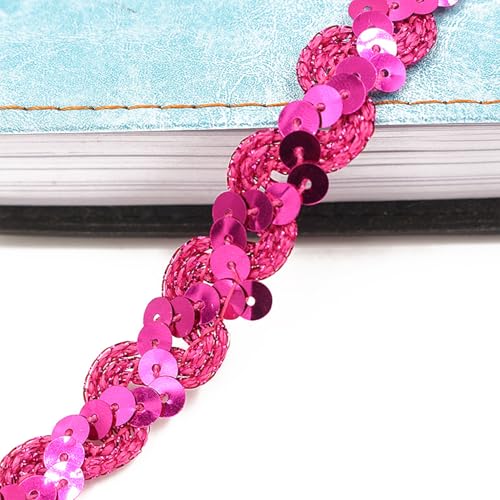 11m*1.8cm Zierband Glitzer Glänzendes, Zierband Pailletten, Glänzend Geflochten Zierband, Paillettenband Glänzendes, Für Diy Nähen Handwerk Kleidung Dekoration, Gardine,Schmuck Machen,Basteln von FDDU