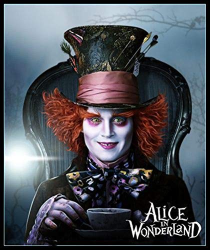 FDGFGG DIY Diamantmalerei, Alice im Wunderland Mad Hatter Diamantmalerei, Erwachsene Kristalldiamantstickerei Geschenk, voller Diamant Kreuzstich, Hauptdekoration.(9.8x11.8inch) von FDGFGG