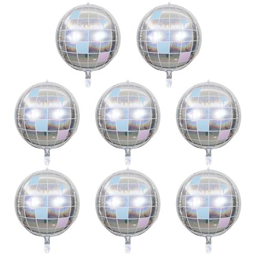 8 Stück Laserballons, Disco-Themenballons, Partydekorationsballons, Aluminiumfolienballons, Kreative Ballons von FDGGT