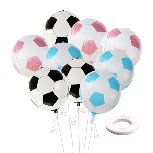 9 Stück Fußballballons Und 1 Stück Band, Aluminiumfolienballons, Kreative Ballons, Kinderspielzeugballons, Party-Veranstaltungsortdekoration von FDGGT