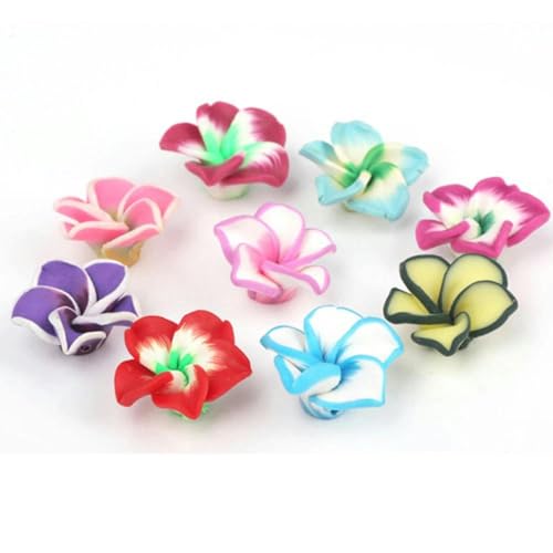 10 Stück/Los 20 mm Perlen, gemischte Polymer-Weichkeramik-Tonperlen mit 5 Blättern, Blumen-Abstandshalter, lose Perlen zum Selbermachen von Schmuck, 20 mm, 10 Stück, Mix von FDIMALTOR