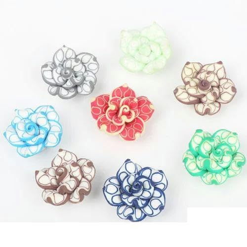 10 Stück/Los 20 mm weiche Keramikperlen, gemischte Polymer Clay Kreis 5-Blätter Blume Spacer lose Perlen DIY Schmuckherstellung-20MM 10 Stück MIX von FDIMALTOR