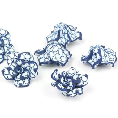 10 Stück/Los 20 mm weiche Keramikperlen, gemischter Kreis aus Polymer Clay, 5-Blätter-Blumen-Abstandshalter, lose Perlen zum Selbermachen von Schmuck-20 MM, 10 Stück, 013 von FDIMALTOR