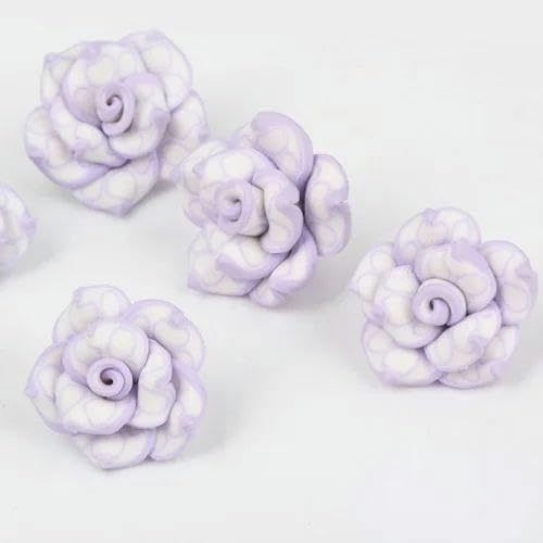 10 Stück/Los 20 mm weiche Keramikperlen, gemischter Kreis aus Polymer Clay mit 5 Blättern, Blumen-Abstandshalter, lose Perlen zum Basteln von Schmuck, 20 mm, 10 Stück, 004 von FDIMALTOR