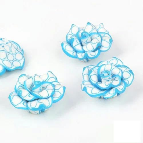 10 Stück/Los 20 mm weiche Keramikperlen, gemischter Kreis aus Polymer Clay mit 5 Blättern, Blumen-Abstandshalter, lose Perlen zum Basteln von Schmuck, 20 mm, 10 Stück, 008 von FDIMALTOR