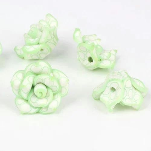 10 Stück/Los 20 mm weiche Keramikperlen, gemischter Kreis aus Polymer Clay mit 5 Blättern, Blumen-Abstandshalter, lose Perlen zum Herstellen von Schmuck, 20 mm, 10 Stück, 012 von FDIMALTOR