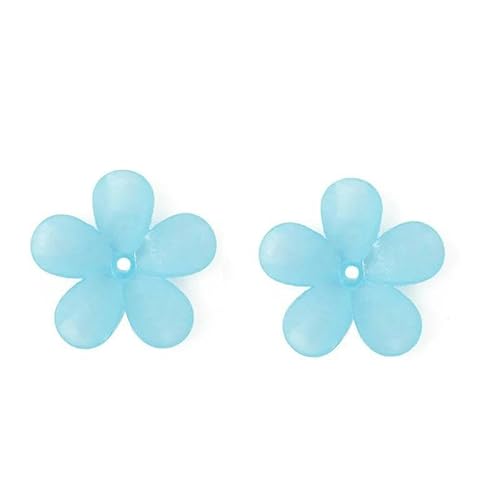 20 Stück Blumen-Acryl-Blütenblatt, perforierte Basis, Verbindungsstück, Perlenkappe, Charms, DIY-Haarnadel, Armband, Schmuckherstellung, Zubehör, Blau von FDIMALTOR