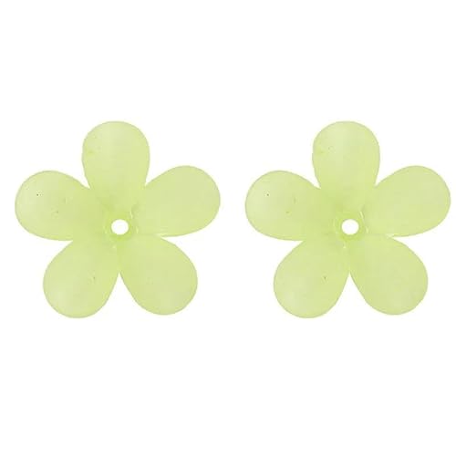 20 Stück Blumen-Acryl-Blütenblatt, perforierte Basis, Verbindungsstück, Perlenkappe, Charms, DIY-Haarnadel, Armband, Schmuckherstellung, Zubehör, Grün von FDIMALTOR